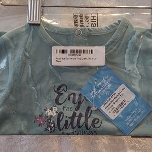 NWT - Blue Graphic Tee with Floral Design